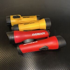 Everyday & Rayovac Industrial Battery Powered Flash Light Lot of 4